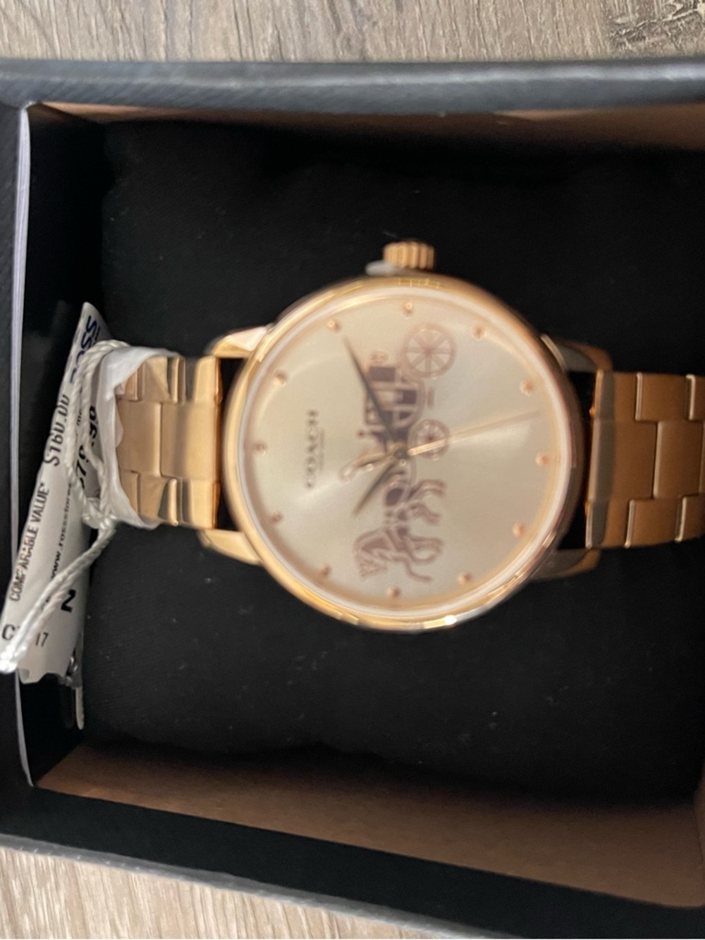 Coach Gold-Tone Men’s Carriage Logo Bracelet Watch - Picture 3 of 4